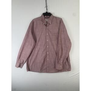 Madison Shirt Mens XL Red Check Long Sleeve Button Down Cotton Casual Pocket